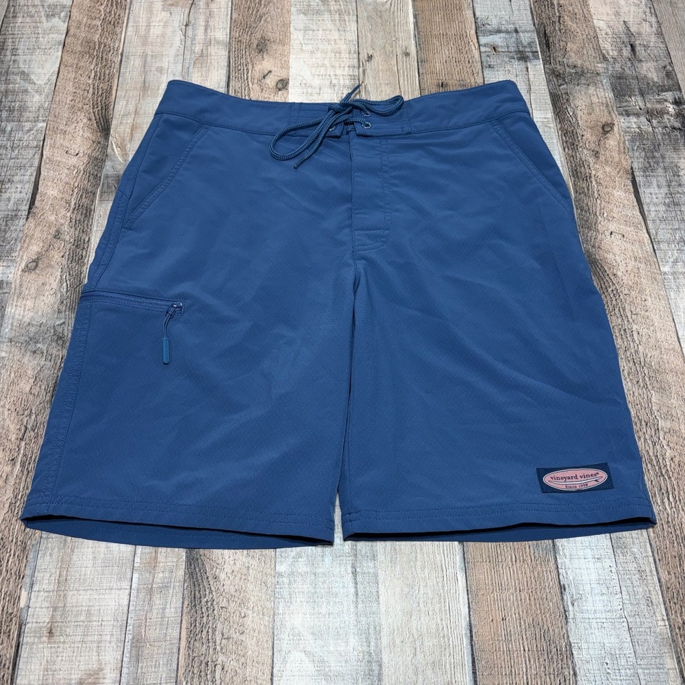 Vineyard Vines Board Shorts Men 30 Blue Performance Stretch Swim Trunks Surf